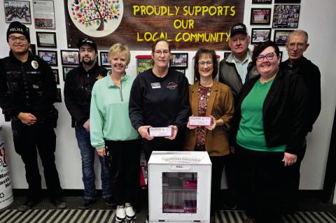 Pictured, from left, are: (Wagner Communities That Care Coalition members have asterisk*) Jimmy Wade, Wagner Police Department Patrol Ofcer; Tanner Novak*, Charles Mix Sherriff Ofce Deputy Sergeant; Kelly Cimpl*, Prevention Nurse Educator, Wagner Communit