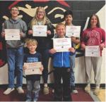 March Student of the Month are: HS Positive Pirate: Hoyt Brandt, HS Student of Excellence: Jeanah Ratzlaff, MS Positive Pirate: Braxton Mashek, MS Student of Excellence: Harper Kracht, Elementary Positive Pirate: Jameson Hartnett, and Elementary Student o